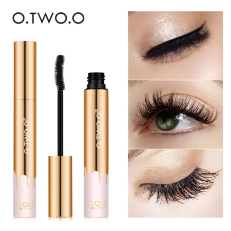 O.TWO.O ماسكارا ثلاثية الأبعاد إطالة الرموش السوداء تمديد رموش العين فرشاة ماكياج التجميل ماسكارا طويلة اللون الذهب