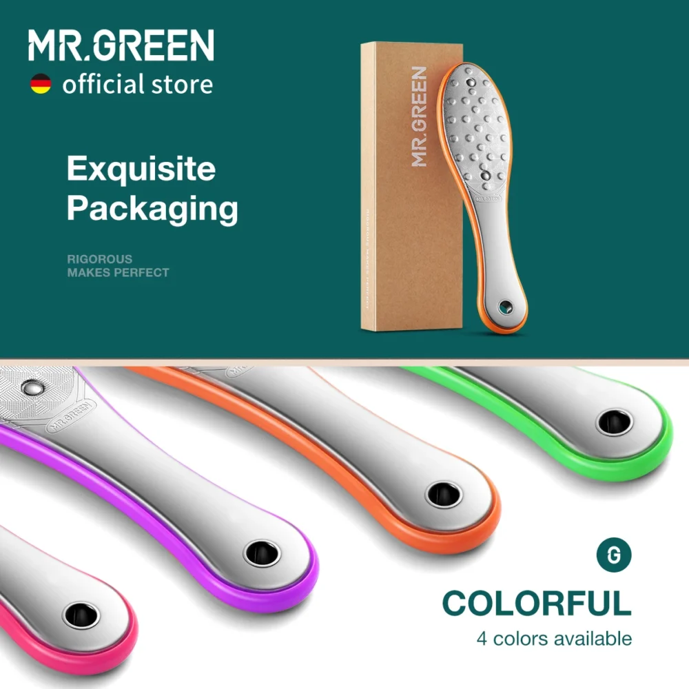 ⁦MR.GREEN باديكير أدوات العناية بالقدم ملف القدم عرموش الكالس الميت القدم العناية بالبشرة مزيل مجموعات الفولاذ المقاوم للصدأ المهنية الجانبين⁩ - الصورة ⁦6⁩