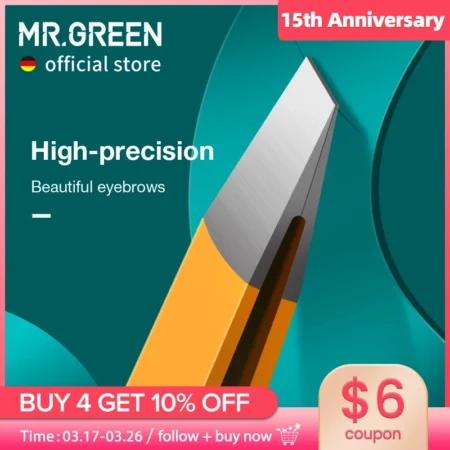 MR.GREEN Eyebrow Tweezer Colorful Hair Beauty Fine Hairs Puller Stainless Steel Slanted Eye Brow Clips Removal Makeup Tools