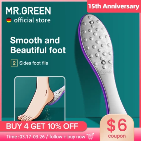 MR.GREEN باديكير أدوات العناية بالقدم ملف القدم عرموش الكالس الميت القدم العناية بالبشرة مزيل مجموعات الفولاذ المقاوم للصدأ المهنية الجانبين